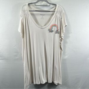 Torrid Classic Fit Super Soft Flutter Sleeve Rainbow & Roses Tee